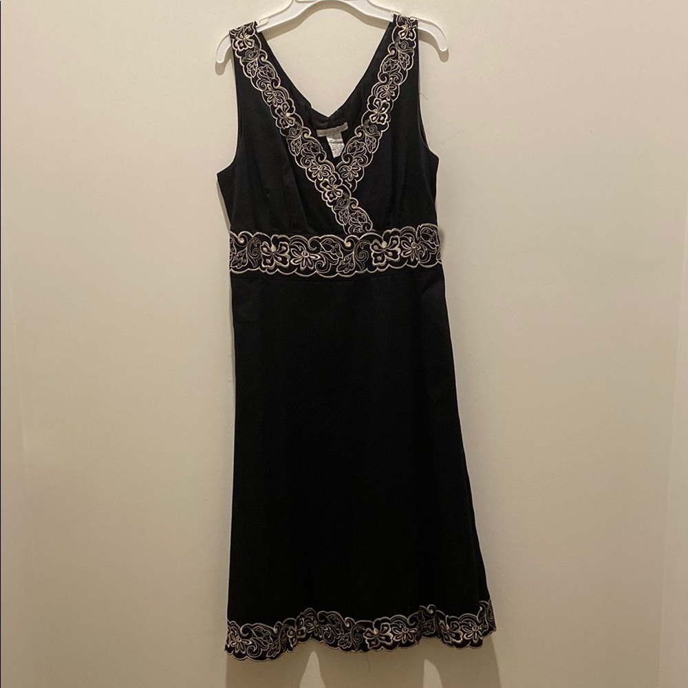 Black and Silver Sheath Cocktail Dress